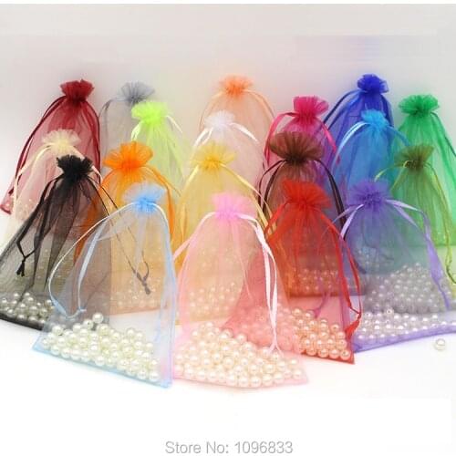 Organza Drawstring Bag size 20X30CM, Candy Gift Jewelry Cosmetic Sample Packaging Pocket, 100 Pieces/Lot