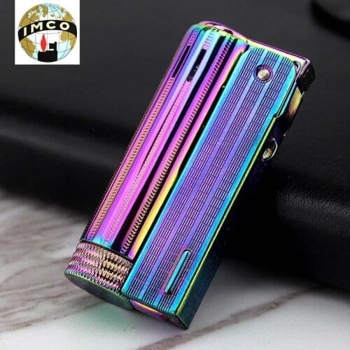 Original IMCO6600 GASOLINE Retro Kerosene Windproof Lighter Genuine Stainless Steel Cigarette smoking Gadgets For Men collection