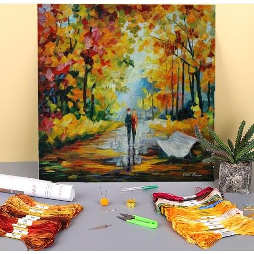 Falls Charm Printed Fabric 11CT Cross Stitch Full Kit DIY Embroidery DMC Threads Sewing Craft Knitting Handmade Promotions