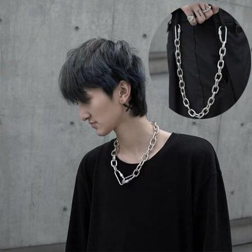 Punk Chain Necklaces for Women Men Long Hip Hop Necklace on The Neck Collar Fashion Trouser Chain Jewelry Gift Accessories
