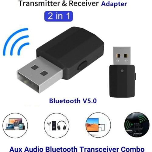 BT600 2 in 1 Wireless Bluetooth 5.0 Transmitter Receiver Mini Portable 3.5mm AUX Wireless Audio Adapter For TV PC Car