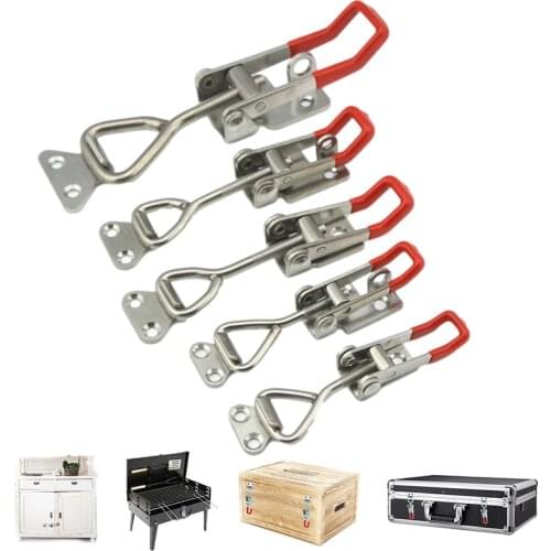 1PC Cabinet Box Latches Lever Handle Clamp Catch Lock Portable Adjustable Hasp Locking Drawer Latch Home Furniture Hardware