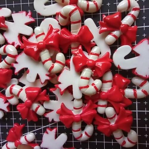 1pcs/lot resin flat back Christmas crutch 28mm Cabochons Hair Bow Center DIY Christmas decration