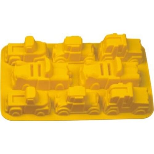 8 cavity silicone mold truck Bus shape fondant cake chocolate mold resin clay craft mat