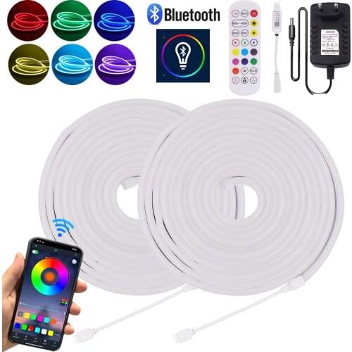 Bluetooth Neon Light RGB Diode Tape SMD5050 DC12V Flexible Neon Rope Light 72Leds/m Ribbon Waterproof Neon Strip Remote Control