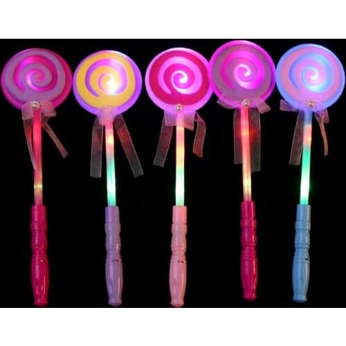 LED Lollipop Fairy Princess Wand Flash Light Glow Stick Party Supplies Lamp Toys