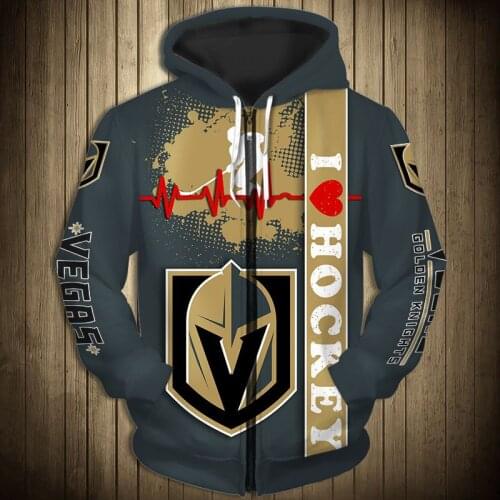 Vegas mens Fashion Long Sleeve 3D Golden Knights Zip Hoodies Splash Ink Paint Graffiti Metal Helmet Printing Sweatshirt