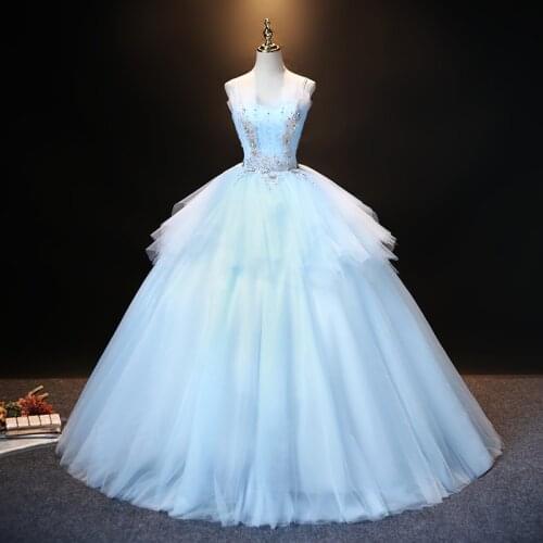 Vintage swan ruffle fairypale blue flower beading queen ball gown princess/Medieval Victoria Ball stage performance/event/studio