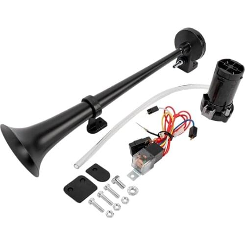 Single Trumpet Air Horn Super Loud Car Horns Kit Electric Pump Air Horn Universal for Truck SUV RV Van Boat or All 12V Vehicles