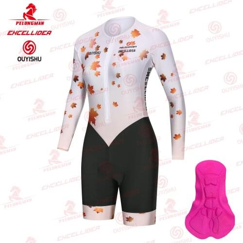 White Color Women Cycling Jumpsuit Summer Cycling Skinsuit For Female