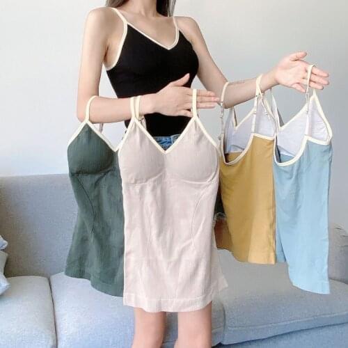 Women 2021 Autumn Fashion Slim Underwear Vest Tops Female V-neck Bottoming Vest Tops Ladies Solid Color Sleeveless Tops D885