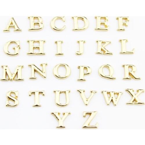 Gold Letter Floating Charms Thick Alphabet A-Z Floating Charm Fit Floating Memory Locket 26 Letters Charms