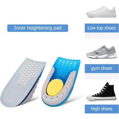 1 Pair Men Women Invisible Increasing Insoles Breathable Deodorant Air Cushion 1cm 2cm 3cm Half Insole for ERKE Shoes