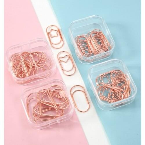12pcs Simple Paper Clip Set Bookmark Creative Cute Metal Art Exquisite Book Mark Page Folder Office School Supplies Stationery