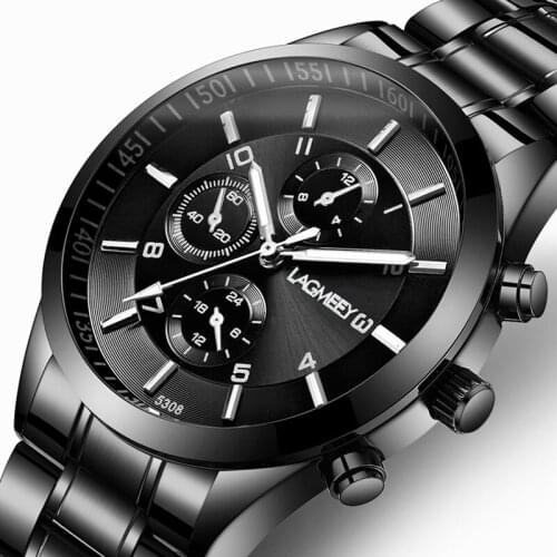 2021 New Fashion Mens Watches With Stainless Steel Top Brand Luxury Sports Chronograph Quartz Watch Men Relogio Masculino