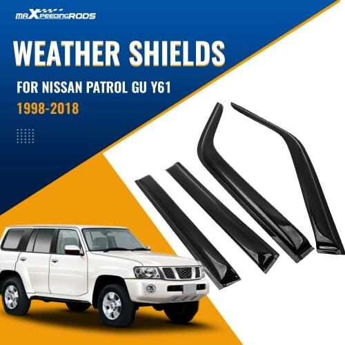 4 Weather Weathershields for Nissan Patrol Y61 GU 98-18 Window Door Visor New
