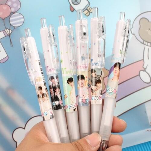 6PC/SET Times Youth League TNT Combination Press Gel Pen Star Models 0.5mm Carbon Signature Pen Student Stationery Water Pen