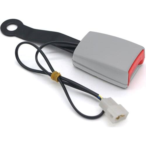 7/8" Car Front Seat Belt Buckle Camlock Padding Socket Plug Connector with Warning Cable Grey