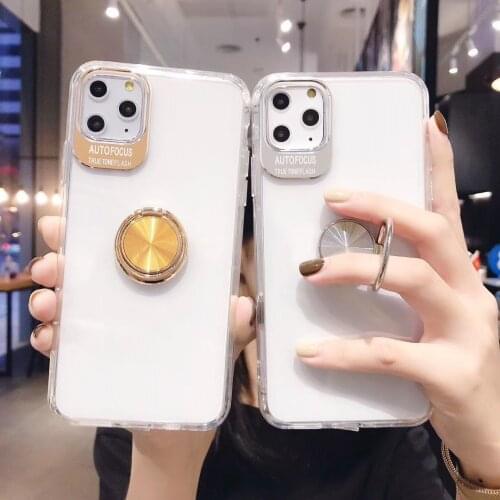 Acrylic Case for Iphone 11 Pro Max Case Luxury Transparent Back Cover for IPhone X XR XS Max 6 6S 7 8 Plus Case Coque Kickstand