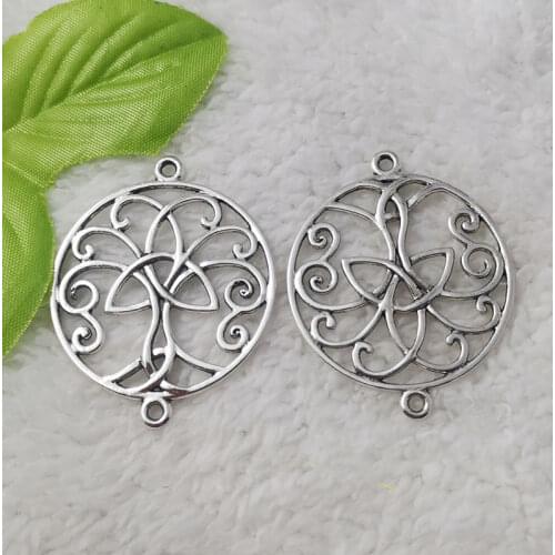 Free Ship 44 pcs Antique silver flower connectors 49x40mm