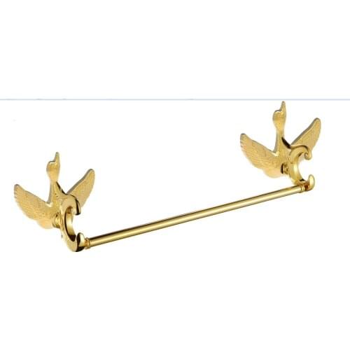 FREE SHIP bathroom gold color Swan design SINGLE towel bar New with Crystal