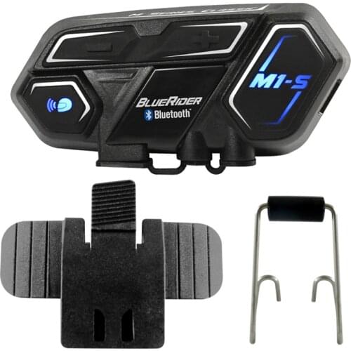 BlueRider M1-S EVO HELMET Bluetooth Headset - Wireless Intercom up to 2KM for 8 users, Waterproof ,Music, Calls, GPS