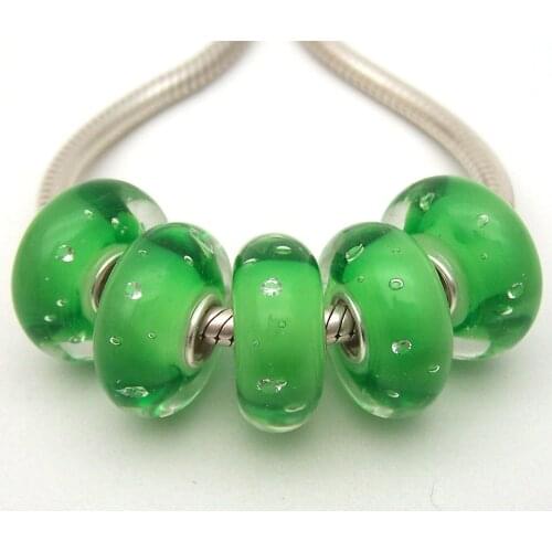 JGWG1970 5X 100% Authenticity S925 Sterling Silver Beads Murano Glass beads Fit European Charms Bracelet diy jewelry Lampwork