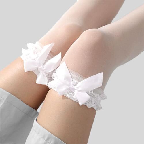Sexy Stockings Women Thigh High Over Knee Socks Opaque New Bow White Girls Stretchy Elastic Spring Fashion Solid Lace Long Socks