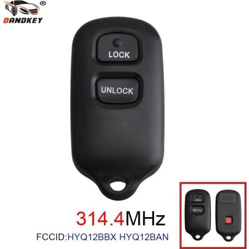 Dandkey 2+1 3 Buttons Car Remote Key Fob 314.4MHz For Toyota Highlander 2001 2002 2003 2004 2005 2006 2007 HYQ12BBX/HYQ12BAN