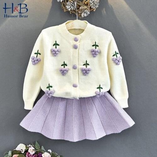 Humor Bear ChildrenS Sweater 2020 Girls' Autumn New European and American Korean Girl Baby Fruit Sweater Two-Piece Suit