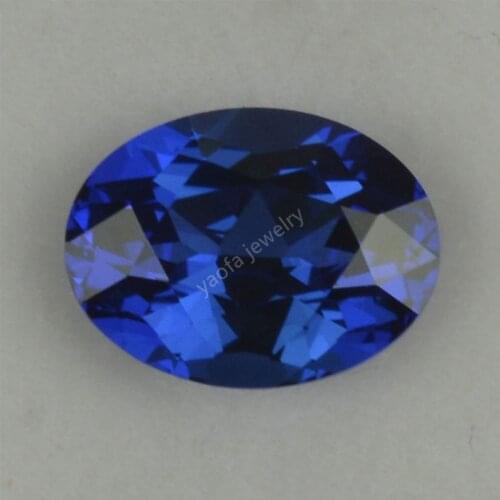 Hot Sale Oval Shape Cut Synthetic Lab Grown Sapphir-e Dark Blue Color Loose Gems Hydrothermal Blue Gems Stone For Jewelry Making