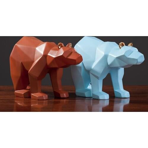 FUN CANDY COLOR GEOMETRIC POLAR BEAR HOME DECORATION SCULPTURE FASHION ABSTRACT ART POLAR BEAR DESKTOP BAUBLE