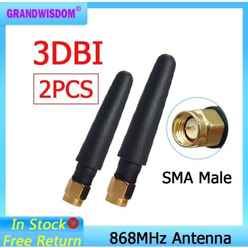 2pcs 868MHz 915MHz Antenna 3dbi SMA Male Connector GSM 915 MHz 868 MHz antena outdoor signal repeater antenne waterproof Lorawan