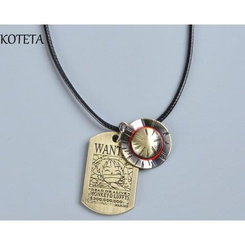 Koteta Anime One Piece Cartoon Model Figure Luffy Hat Metal Pendant Necklace Car Key chain for Men Women Bag Key ring Kids Gifs
