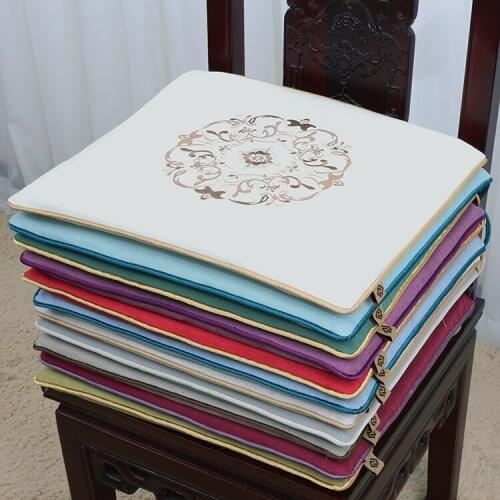 Fine Embroidered Chair Car Seat Cushion Pad Home Office Decor Comfortable Cotton Seat Cushion Chinese Linen Seat Cushions