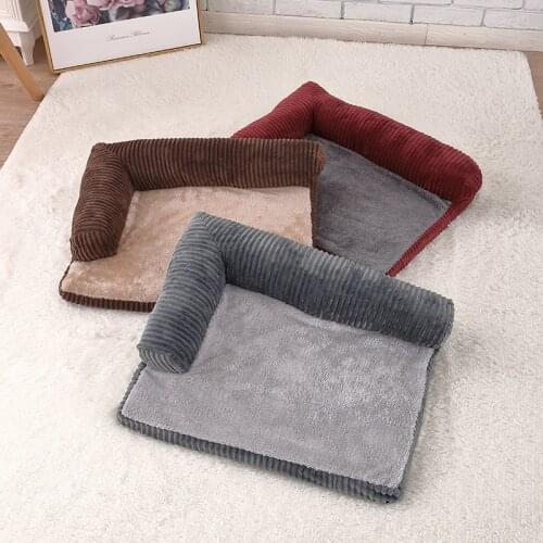 Pet Dog Bed Blue Brown Dog House Sofa Kennel Washable Cloth Anti-slip Large Medium Small Dogs Cats Dog Supplies