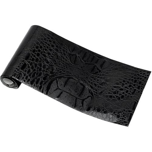 LEEPEE UV Protected Simulation Crocodile Car Sticker Film Black Leather Texture 150*10cm Interior Decoration Motorcycle Styling