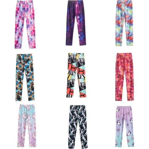 Baby Girl Leggings Printing Flower Legging Unicorn Kids Skinny Pants Breathable Bottom Leggings Girls CartoonTrousers