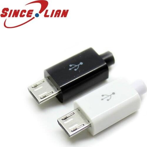 MICRO USB2.0 plug male 5P plug 4P fast charge head diy data line accessory interface with shell 10pcs free shipping