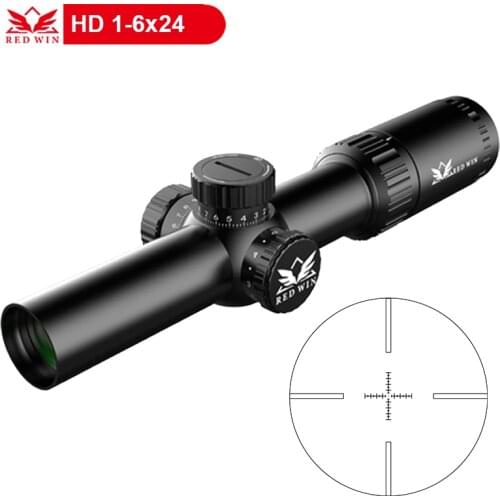 Red Win Optical Sight 1/5Mil Turret Adjust Glass Etched Mil Dot Zero Lock Quick Aquicision Torero CQB HD 1-6x24 Rifle Scope