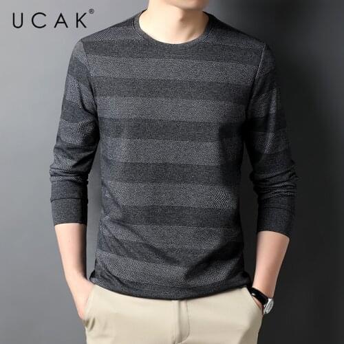 UCAK Brand Classic Casual Cotton O-Neck Collar T Shirt Men Clothes Autumn New Arrivals Streetwear Long Sleeve T-Shirts U5699