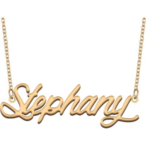 Stephany Name Necklace for Women Stainless Steel Jewelry 18k Gold Plated Nameplate Pendant Femme Mother Girlfriend Gift