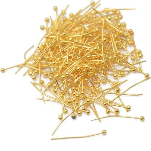 Phenovo 200 Pcs Copper Ball Headpins Craft Findings Jewellery Making Earrings for Necklace Earring Bracelet 20mm