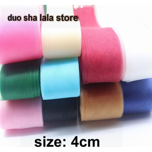 1.6" 4cm Flat Horsehair Crimn mesh fabric Braids Triming Plain 100yard/lot #42Color