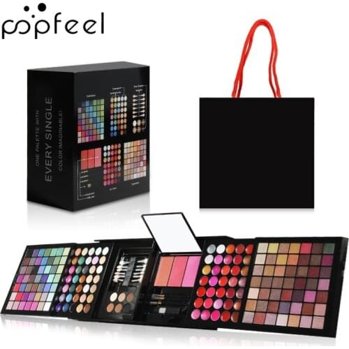 POPFEEL 177 Color Professional Eye Shadow Combination Colorful Makeup Palette Eye Glitter Tray Lip Gloss Makeup Set Cosmetic