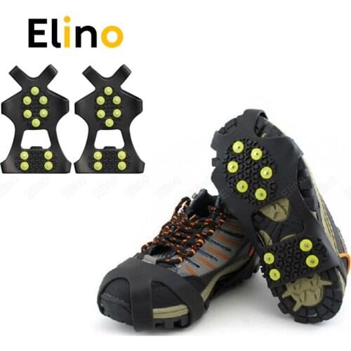 10 Anti-Slip Shoe Spikes Winter Ice Gripper Cleats Crampons Climbing Outdoor Shoes Ice Claws Non-Slip for Unisex Snowshoes Boots