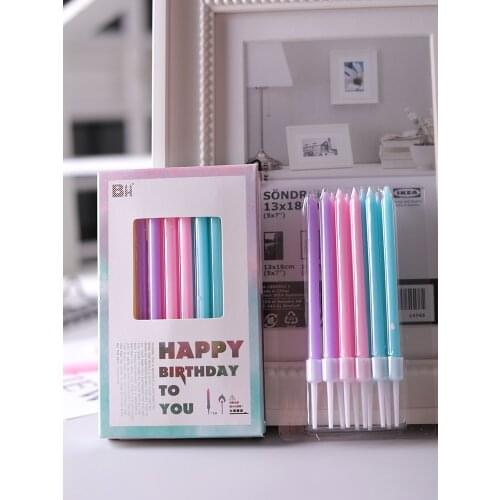 Rainbow candle birthday pencil creative color long pole romantic proposal baby one year old party cake decoration