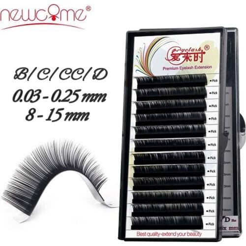 Individual Eyelashes Extension Cilios Eyelashes 0.03-0.25mm Thickness B/C/CC/D Curl Faux Mink Eyelashes Russian Volume Eyelashes