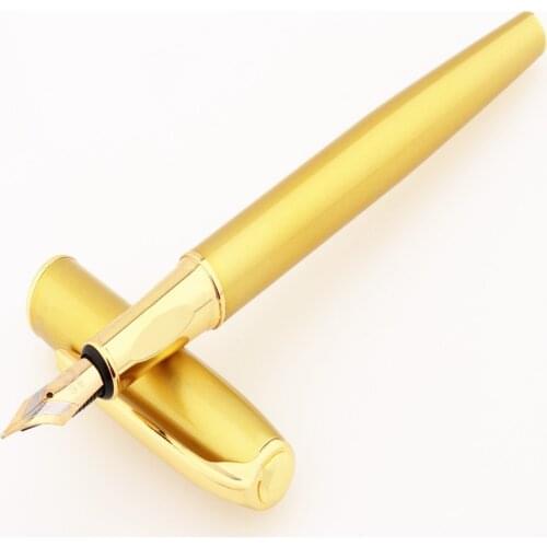 High Quality 7023 Golden Student office Medium Nib fountain pen ink school supplies