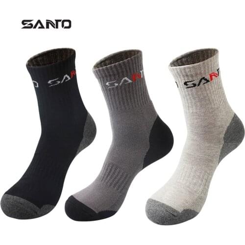 SANTO 1 Pairs S010 Sports Men Socks Wicking Breathable Sports Cotton Foot Wear Cycling Spinning Workout Camping Hiking
